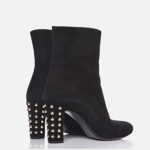 Gucci Black Ankle Boots with Gold Studded Heels - Picture 1 of 15